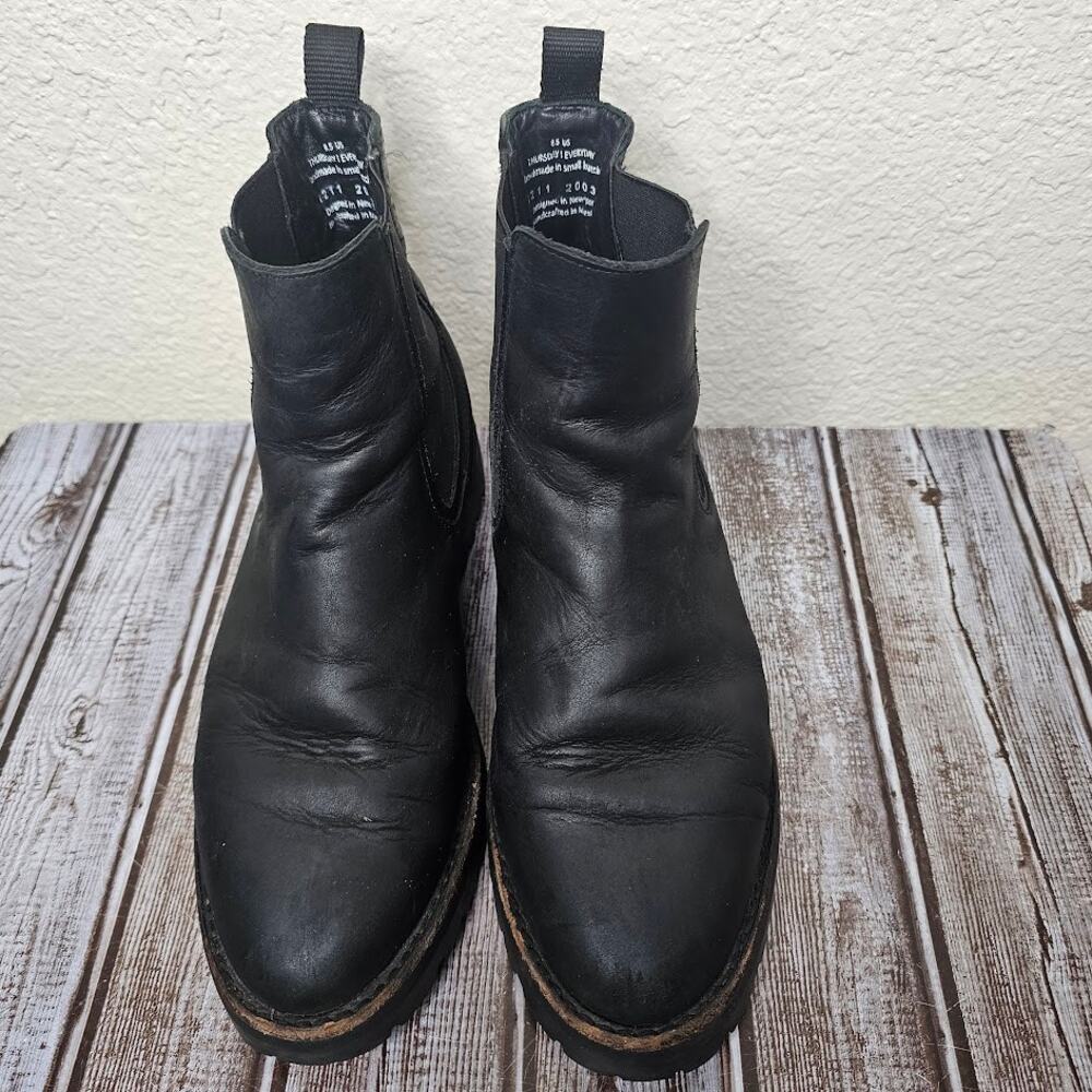 Thursday Boot Co. Legend Chelsea Boot Black Matte Leather Lug Sole Women US 8.5 - Picture 6 of 10